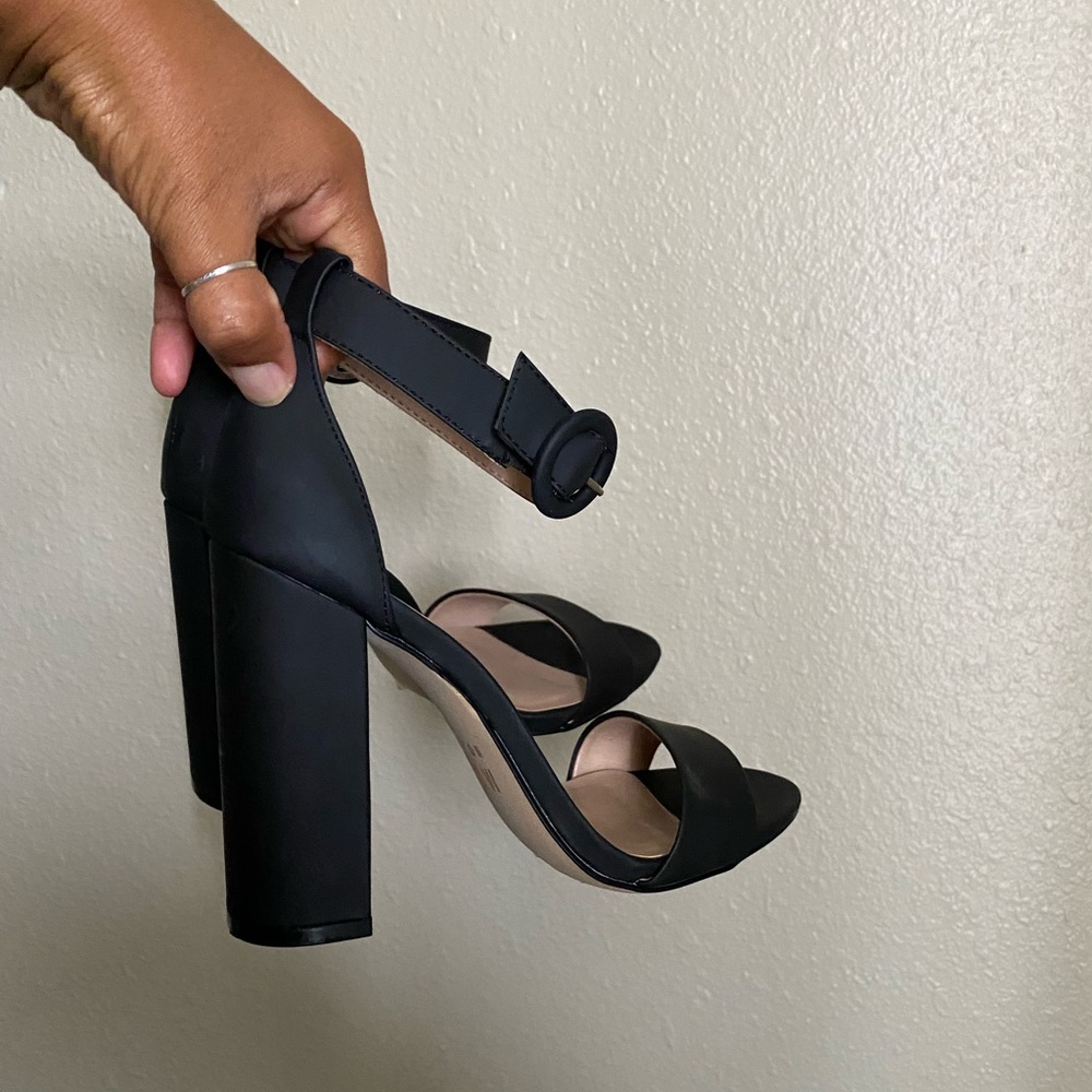 Black open toe heels